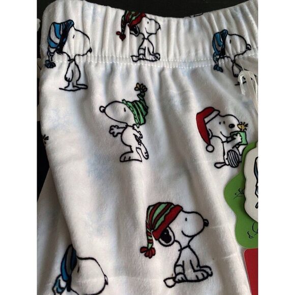 Peanuts Christmas SNOOPY Winter FLEECE Lounge Pajama PJ Pants Women’s Sz L NEW - Picture 4 of 9
